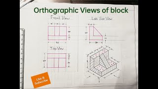 ORTHOGRAPHIC PROJECTION IN ENGINEERING DRAWING IN TELUGU  PNO 2 [upl. by Noel]