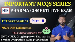 Pharmacotherapeutics  L2  Important MCQs for competitive exams preparation pharmacy important [upl. by Lilllie]