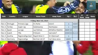 SmartBet Navigator  Todays best tips Nov 3rd 2023  Football predictions today [upl. by Elyrad]