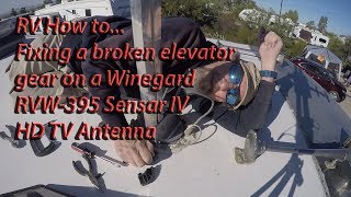 RV How to Fixing a broken Winegard RVW395 Antenna elevator gear [upl. by Repsihw]