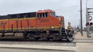 BNSF 3883 leads Eastbound Stack Train [upl. by Dnomra555]