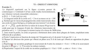 Exercice 3 TD – ONDES ET VIBRATIONS [upl. by Venice959]