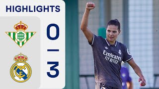 REAL BETIS FÉMINAS 0  3 REAL MADRID CF  RESUMEN LIGA F [upl. by Eilis]