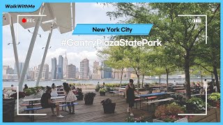 4K🗽New York City Gantry Plaza State Park Long Island City NYC Walking Tour [upl. by Tunnell]