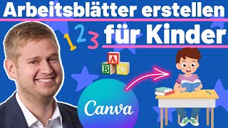 Mit Canva Arbeitsblätter für Kleinkinder erstellen 🧒👧 Schneiden Zahlen amp Buchstaben lernen [upl. by Jdavie]