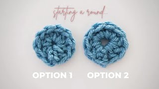 How to Crochet in the Round Starting Methods Magic Ring Chain Method [upl. by Oswell]