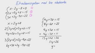 Matte 2  Adam  Andragradsekvationer  Ekvationssystem med tre obekanta [upl. by Dyanne]