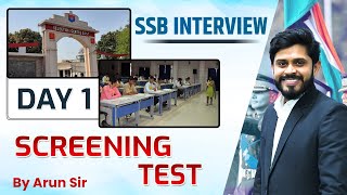 Screening Test  SSB Interview  Day 1  By Arun Sir [upl. by Atiner]