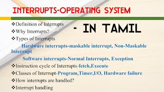 Interrupts in operating system IN Tamil [upl. by Yattirb297]