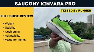 Saucony Kinvara Pro Full Shoe Review  Tested by Runners  Carbon Plate Check  Rating out of 5 [upl. by Zetra]