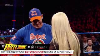 Maryse slaps John Cena WWE Smackdown Live Feb 28 2017 [upl. by Hedvah]