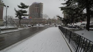 Snowy Walk Around St George Staten Island NYC [upl. by Rockefeller]