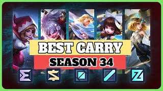 Best Heroes For Solo Carrying Season 34  Mobile Legends [upl. by Oswin618]