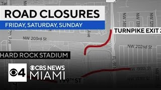 Road closures near Hard Rock Stadium [upl. by Calisa]