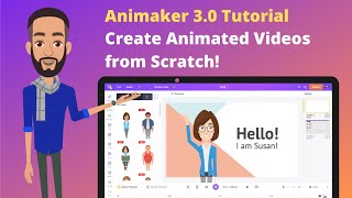 Animaker Tutorial 30  How to create animated videos from scratch [upl. by Sucirdor]