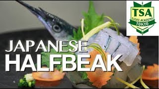 How to make beautiful sashimi│Japanese Halfbeak│Tokyo sushi academy（東京すしアカデミー） [upl. by Anemolihp762]