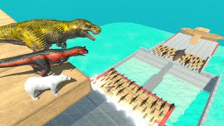 Dinosaurs VS Animals  Who Can Destroy The Crocodile Army [upl. by Charlotte]