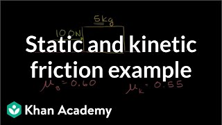 Static and kinetic friction example  Forces and Newtons laws of motion  Physics  Khan Academy [upl. by Etterrag]