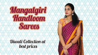 Mangalgiri Handloom Checks Sarees for Diwali  Krishna Sarees  Diwali [upl. by Ludwigg]