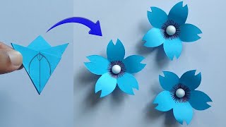 How To Make Paper Flower Very Easy  5 Petal Paper Flower  Paper Flower [upl. by Yenar694]