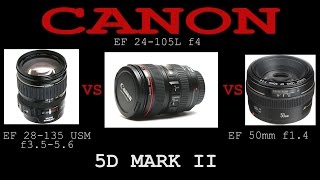 CANON 24105mm L f4 vs 28135mm f3556 vs 50mm f14 [upl. by Neztnaj]