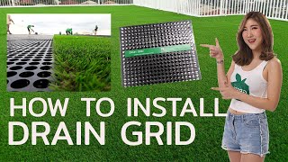 How to install DRAIN GRID วิธีการติดตั้ง แผ่นระบายน้ำ DRAINAGE CELL [upl. by Eiral851]