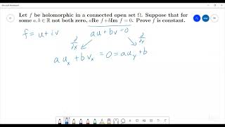 Showing that a holomorphic function is constant  A Complex Analysis exercise [upl. by Hillier853]