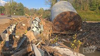 10042024 Yancey County NC  Catastrophic Flooding Damage  Huge Debris  Mangled Vehicles [upl. by Radcliffe327]