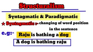 syntagmatic and paradigmatic in linguistic in hindi  syntagmatic amp paradigmatic relations lnmu [upl. by Barden]