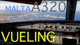 A320 Landing Malta RWY31 manual Vueling Airlines [upl. by Banky]