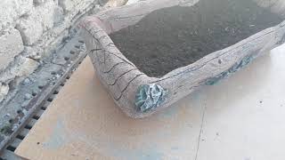 Jardiniera din BETON sub forma unui COPAC vechijardiniere for flowersdiy [upl. by Dalston]