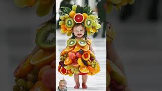 Baby Food Fashion show baby aifashionshow cutebaby funny fruit [upl. by Zevahc]