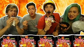 FIRE NOODLE CHALLENGE WHICH RACE CAN HANDLE THE HEAT [upl. by Nhguavaj]