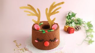 Double Chocolate Mint Reindeer Chiffon Cake recipe [upl. by Bertie555]