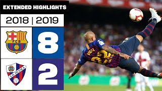 FC BARCELONA 82 SD HUESCA 201819  RESUMEN ampliado [upl. by Noyk]