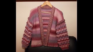 Cardigan tricotat Raspberry  A TREIA PARTE [upl. by Setarcos706]