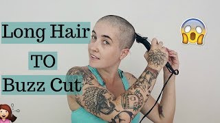 Shaving My Head Long Hair To Buzz Cut [upl. by Casady]