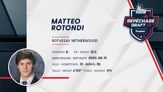 Repêchage LHJMQ 2021  Profil despoir Matteo Rotondi  2021 QMJHL Draft  Prospect Profile [upl. by Kassandra]