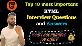 Top 10 most asked HTML Interview Questions and Answers with demo  Frontend Interview Experience [upl. by Gusba]