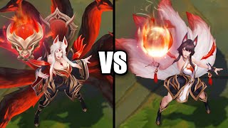 Immortalized Legend Ahri vs Risen Legend Ahri Skins Comparison League of Legends [upl. by Akehsat455]