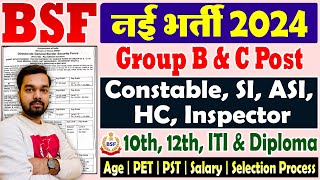 BSF Tradesman Recruitment 2024  BSF Constable New Vacancy 2024  Age Syllabus amp Selection Process [upl. by Cowley]