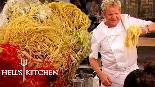 Gordon Ramsay Finds An Impossible Amount Of Capellini  Hells Kitchen [upl. by Nodnarbal65]