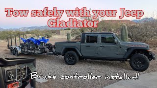 Jeep Gladiator Mojave OEM trailer brake controller installation  detailed [upl. by Alleul]