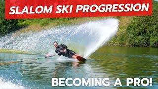 Learning to Slalom Ski Like the Professionals  Progress [upl. by Tterab]