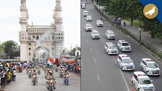 Hyderabad Police rally in Old City  Telangana Formation Day [upl. by Oigolue]