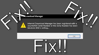 Idm has been registered with a counterfeit serial number fix  Internet download manger  Aug 2024 [upl. by Nerro151]