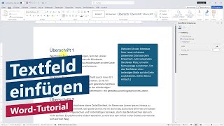 Textfeld erstellen und anpassen – WordTutorial [upl. by Araas]