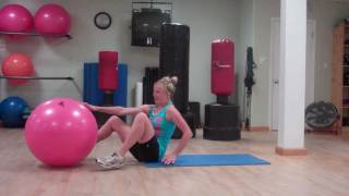 Swiss Ball Exercises Hamstring Curl amp Quad Pull with Press Up [upl. by Korfonta793]