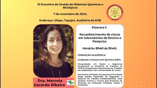 Reconhecimento de Riscos em Laboratórios de Ensino e Pesquisa  Dra Marcela Ribeiro FUNDACENTRO [upl. by Barris]