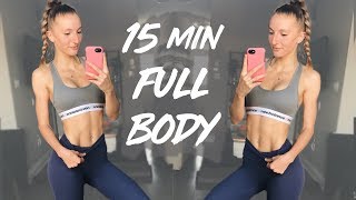 15 MIN FULL BODY FAT BURNING AT HOME WORKOUT  NO EQUIPMENT [upl. by Eiralam]